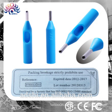 Beauty body art equipment disposable plastic blue tattoo tips, 50pc sterilized tattoo tips